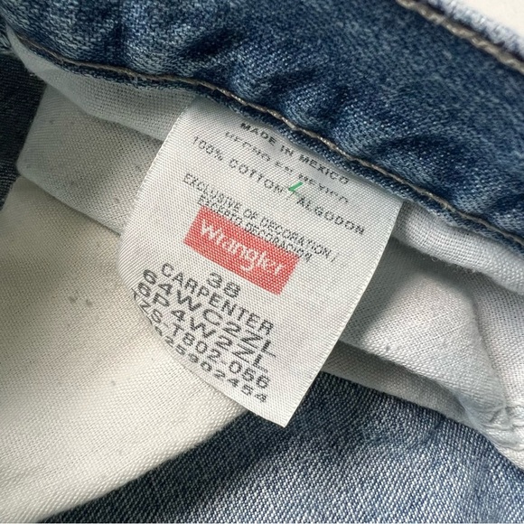 2/25 Mens Jorts Blue Jean Shorts Wrangler Carpenter Baggy Denim Streetwear 90s - Picture 3 of 3